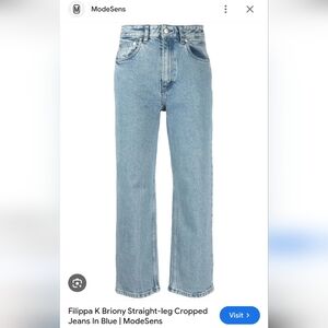 New Filippa K Briony Straight-leg Cropped Jeans In Blue